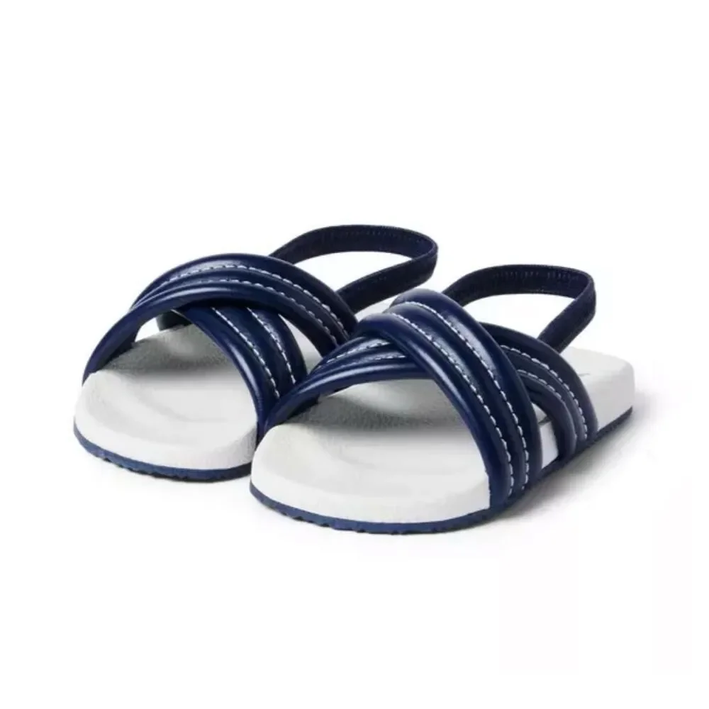 Janie and Jack Cross Strap Pool Slide in Merchant Marine Size 8